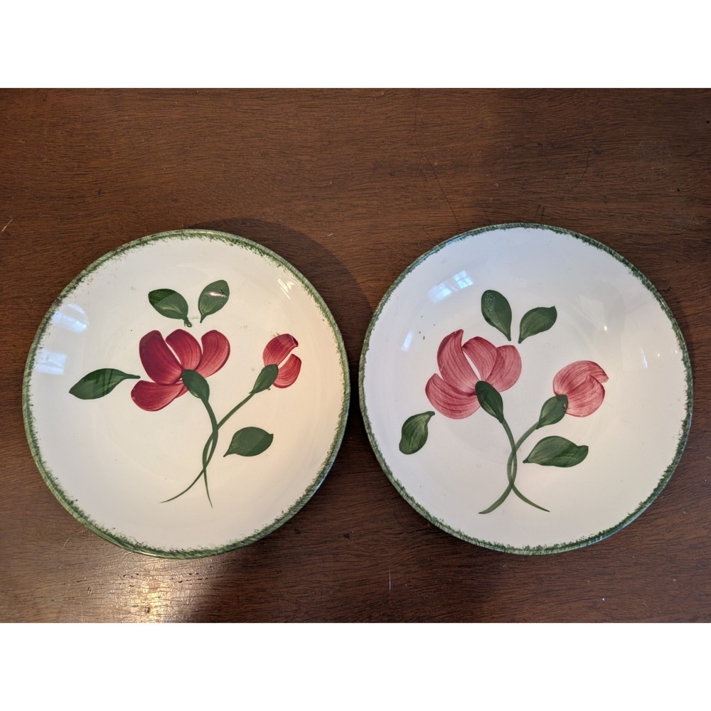Blue Ridge Southern Pottery 2Bowls, Hand Painted, Oven Proof, Fade Proof, Flower